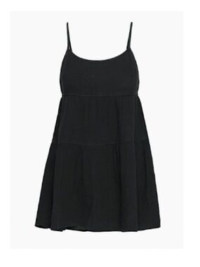 Aritzia Black Tiered Spaghetti-Strap Dress